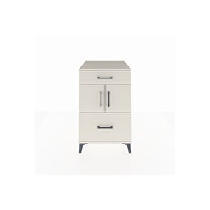 Kronos Komodin Tek Raflı 2 Çekmeceli 2 Kapaklı 60x59x96 Aytaşı-aytaşı