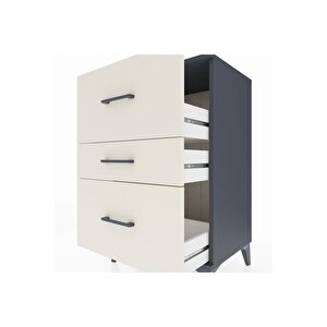 Hyperion Komodin 3 Çekmeceli 60x44x96 Antrasit-aytaşı