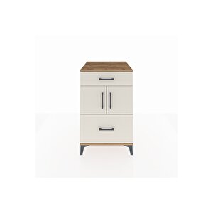 Kronos Komodin Tek Raflı 2 Çekmeceli 2 Kapaklı 60x59x96 Çam-aytaşı