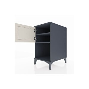 Kronos Komodin 2 Raflı Tek Kapaklı 44x59x80 Antrasit-aytaşı