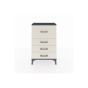 Arges Komodin 4 Çekmeceli 60x30x96 Antrasit-aytaşı