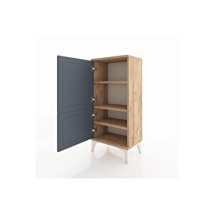 Arges Komodin 3 Raflı 2 Kapaklı 44x30x96 Çam-antrasit