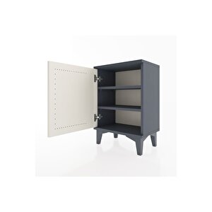 Arges Komodin 2 Raflı Tek Kapaklı 44x30x64 Antrasit-aytaşı