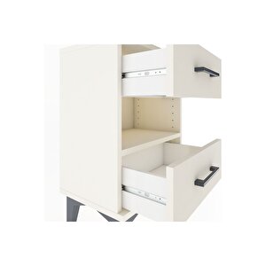 Arges Komodin Tek Raflı 2 Çekmeceli 44x30x64 Aytaşı-aytaşı