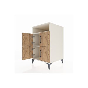 Kronos Komodin 2 Raflı 4 Kapaklı 60x59x96 Aytaşı-çam