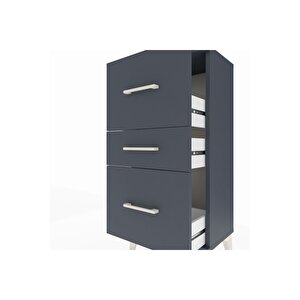 Arges Komodin 3 Çekmeceli 44x30x96 Antrasit-antrasit