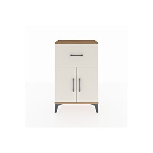 Arges Komodin Tek Raflı Tek Çekmeceli 2 Kapaklı 60x30x96 Çam-aytaşı