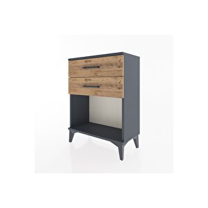 Arges Komodin 2 Çekmeceli 60x30x80 Antrasit-çam