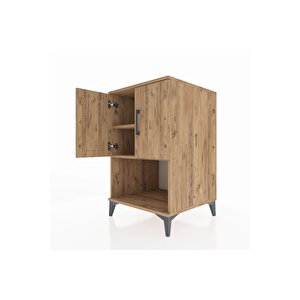 Kronos Komodin 2 Raflı 2 Kapaklı 60x59x96 Çam-çam