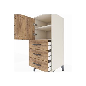 Hyperion Komodin 2 Raflı 3 Çekmeceli Tek Kapaklı 44x44x106 Aytaşı-çam