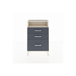 Arges Komodin Tek Raflı 3 Çekmeceli 60x30x96 Aytaşı-antrasit