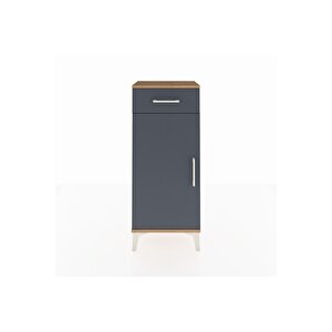 Arges Komodin 2 Raflı Tek Çekmeceli Tek Kapaklı 44x30x106 Çam-antrasit