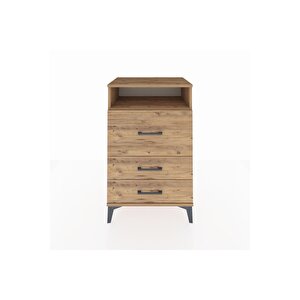 Hyperion Komodin Tek Raflı 3 Çekmeceli 60x44x96 Çam-çam