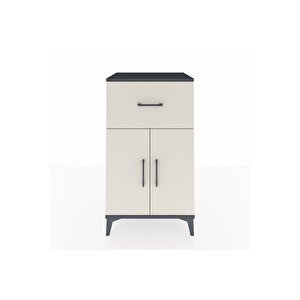 Hyperion Komodin Tek Raflı Tek Çekmeceli 2 Kapaklı 60x44x106 Antrasit-aytaşı