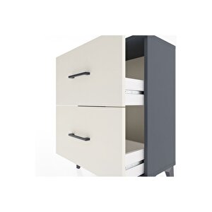 Arges Komodin 2 Çekmeceli 60x30x80 Antrasit-aytaşı