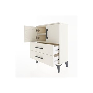 Arges Komodin 2 Raflı 2 Çekmeceli 2 Kapaklı 60x30x80 Aytaşı-aytaşı