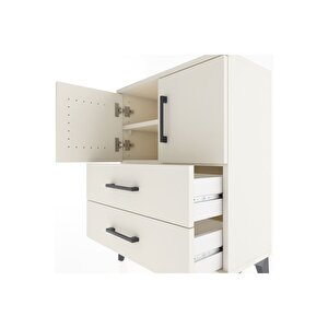 Arges Komodin 2 Raflı 2 Çekmeceli 2 Kapaklı 60x30x80 Aytaşı-aytaşı