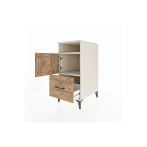 Kronos Komodin 2 Raflı Tek Çekmeceli Tek Kapaklı 44x59x96 Aytaşı-çam