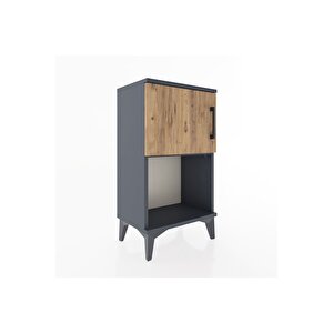 Arges Komodin 2 Raflı Tek Kapaklı 44x30x80 Antrasit-çam