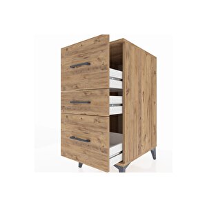 Kronos Komodin 3 Çekmeceli 44x59x96 Çam-çam