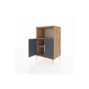 Hyperion Komodin 2 Raflı 2 Kapaklı 60x44x96 Çam-antrasit