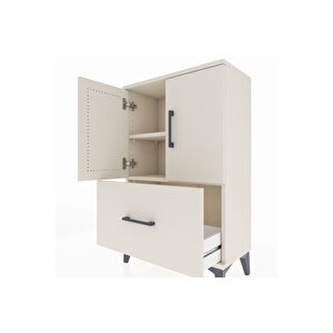 Arges Komodin 2 Raflı Tek Çekmeceli 2 Kapaklı 60x30x96 Aytaşı-aytaşı