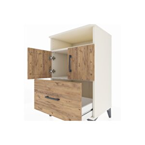 Hyperion Komodin 2 Raflı Tek Çekmeceli 2 Kapaklı 60x44x96 Aytaşı-çam
