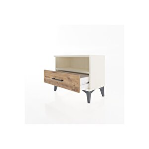 Arges Komodin Tek Raflı Tek Çekmeceli 60x30x48 Aytaşı-çam