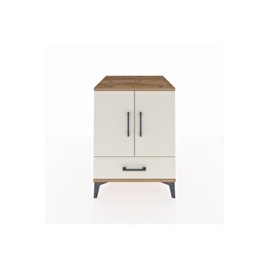 Kronos Komodin 2 Raflı Tek Çekmeceli 2 Kapaklı 60x59x80 Çam-aytaşı