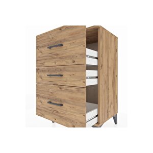 Hyperion Komodin 3 Çekmeceli 60x44x96 Çam-çam