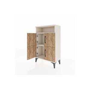 Arges Komodin Tek Raflı 4 Kapaklı 60x30x96 Aytaşı-çam