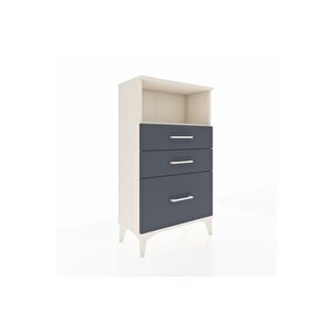 Arges Komodin Tek Raflı 3 Çekmeceli 60x30x106 Aytaşı-antrasit