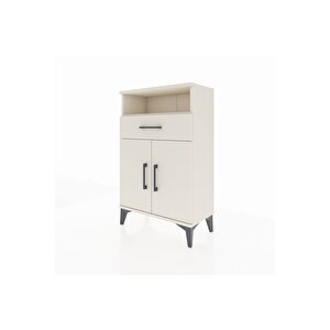 Arges Komodin 2 Raflı Tek Çekmeceli 2 Kapaklı 60x30x96 Aytaşı-aytaşı