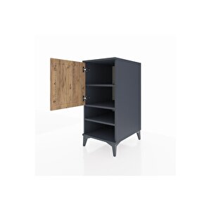 Kronos Komodin 3 Raflı Tek Kapaklı 44x59x96 Antrasit-çam