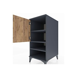 Kronos Komodin 3 Raflı Tek Kapaklı 44x59x96 Antrasit-çam