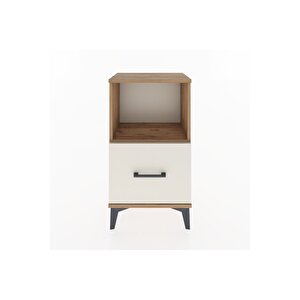 Arges Komodin Tek Raflı Tek Çekmeceli 44x30x80 Çam-aytaşı