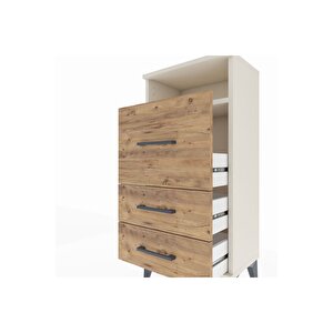 Arges Komodin Tek Raflı 3 Çekmeceli 44x30x96 Aytaşı-çam