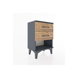 Arges Komodin 2 Çekmeceli 44x30x64 Antrasit-çam