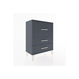 Arges Komodin 3 Çekmeceli 60x30x80 Antrasit-antrasit