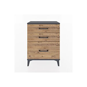 Arges Komodin 3 Çekmeceli 60x30x80 Antrasit-çam