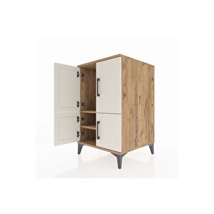 Kronos Komodin 2 Raflı 4 Kapaklı 60x59x96 Çam-aytaşı