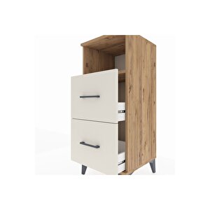 Hyperion Komodin Tek Raflı 2 Çekmeceli 44x44x106 Çam-aytaşı
