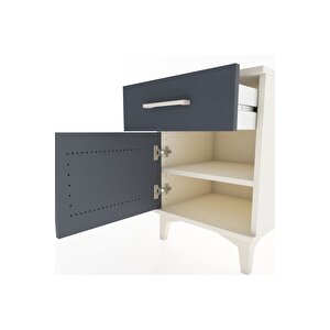 Hyperion Komodin Tek Çekmeceli Tek Kapaklı 44x44x64 Aytaşı-antrasit