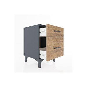 Hyperion Komodin 2 Çekmeceli 44x44x64 Antrasit-çam