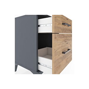 Hyperion Komodin 2 Çekmeceli 44x44x64 Antrasit-çam