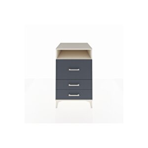 Kronos Komodin Tek Raflı 3 Çekmeceli 60x59x96 Aytaşı-antrasit