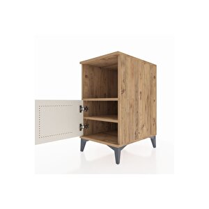 Kronos Komodin 2 Raflı Tek Kapaklı 44x59x80 Çam-aytaşı