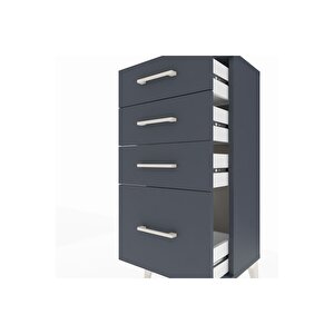 Arges Komodin 4 Çekmeceli 44x30x96 Antrasit-antrasit