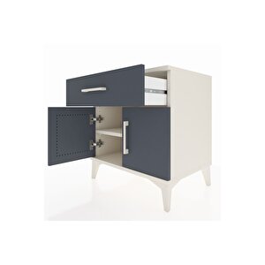 Hyperion Komodin Tek Raflı Tek Çekmeceli 2 Kapaklı 60x44x64 Aytaşı-antrasit