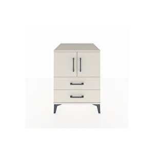Kronos Komodin 2 Raflı 2 Çekmeceli 2 Kapaklı 60x59x80 Aytaşı-aytaşı